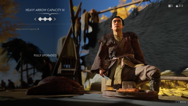 Ghost of Tsushima - upgrading arrow capacity