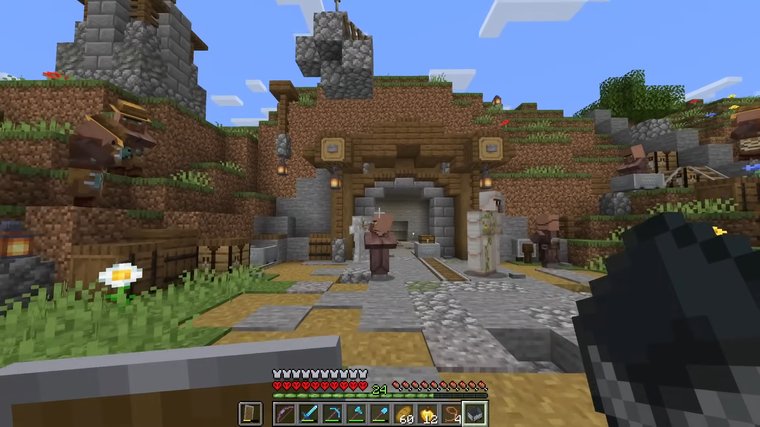 Minecraft gameplay view