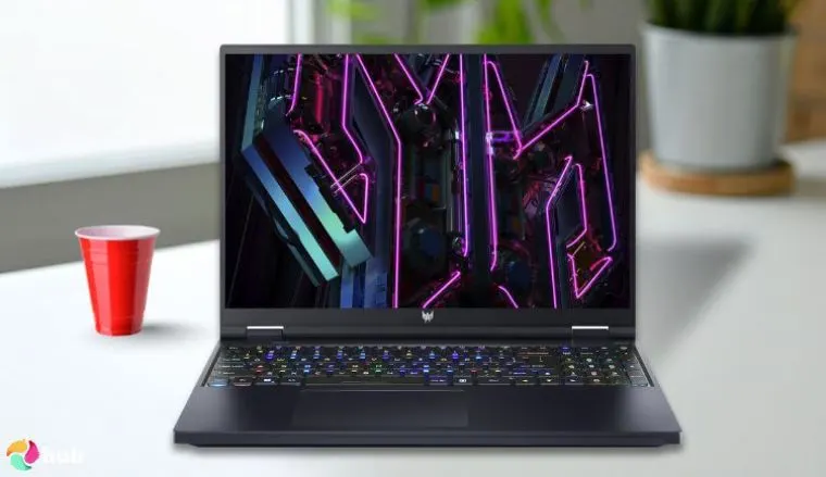 Acer Predator Helios 16 Laptop on a white office desk in a bright workspace for a review