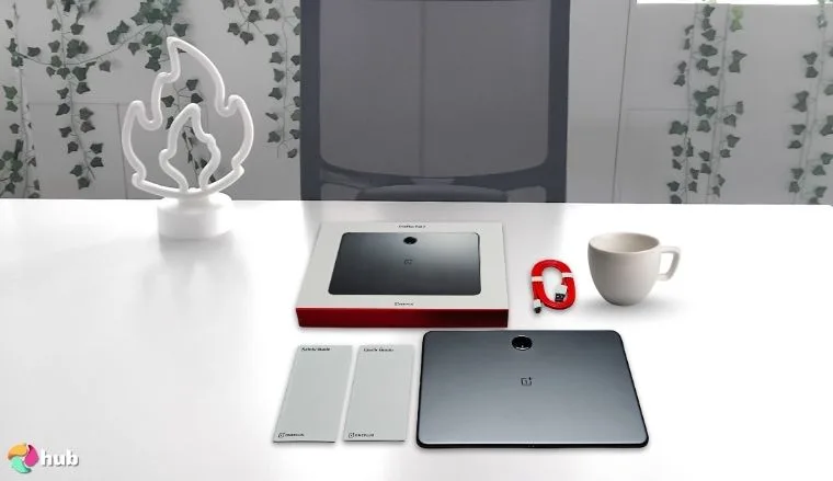 OnePlus Pad 2 Tablet on a white office desk styled neatly for a review