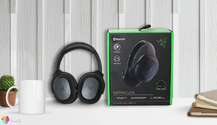 Razer Barracuda Pro Headsets on a white office desk with natural shadows for a review