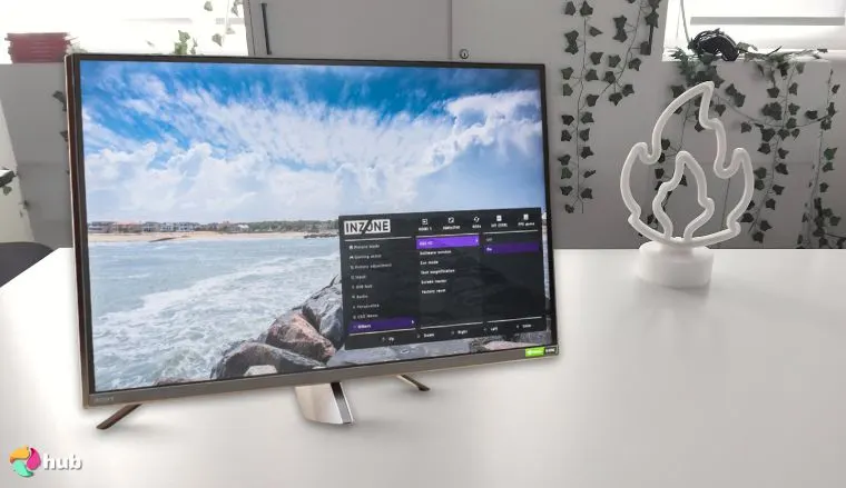 Sony 27” INZONE M9 Gaming Monitor on a white office desk with natural shadows for a review