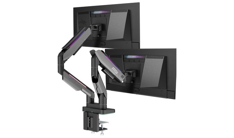 MSI MPG MT201DR V2-Premium RGB Dual Monitor Stand Arms - Best Premium Monitor Arm