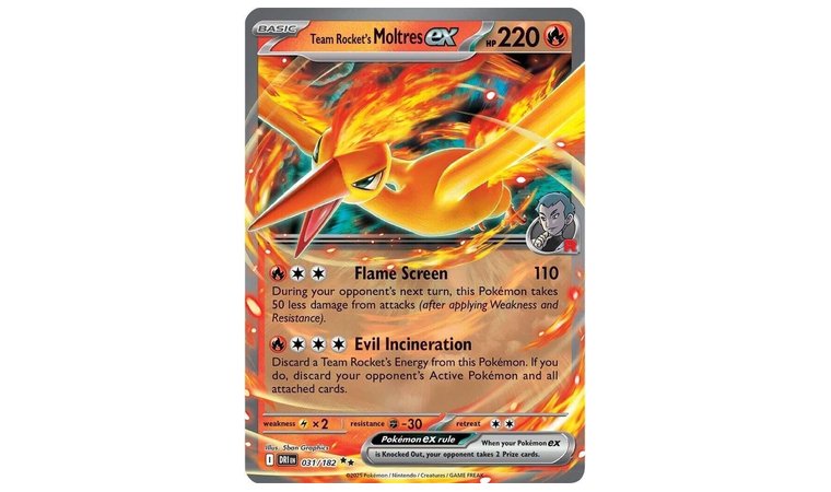 Team Rocket's Moltres ex - Reduce Incoming Damage & Remove Opponent’s Pokémon