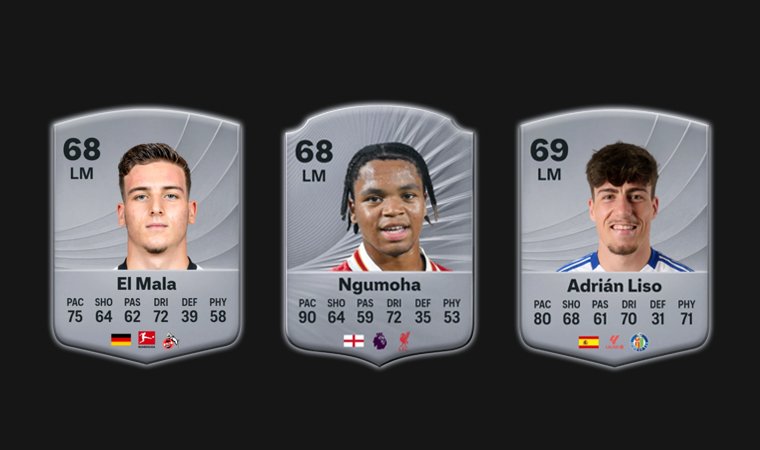 Portraits of the best midfielders for lower-league teams: El Mala, Ngumoha and Liso.