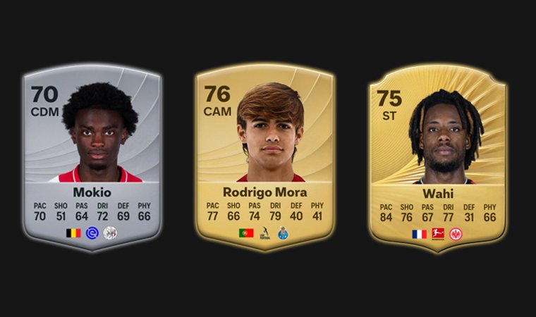 Portraits of best strikers Mokio, Mora and Wahi for Lower League Teams.