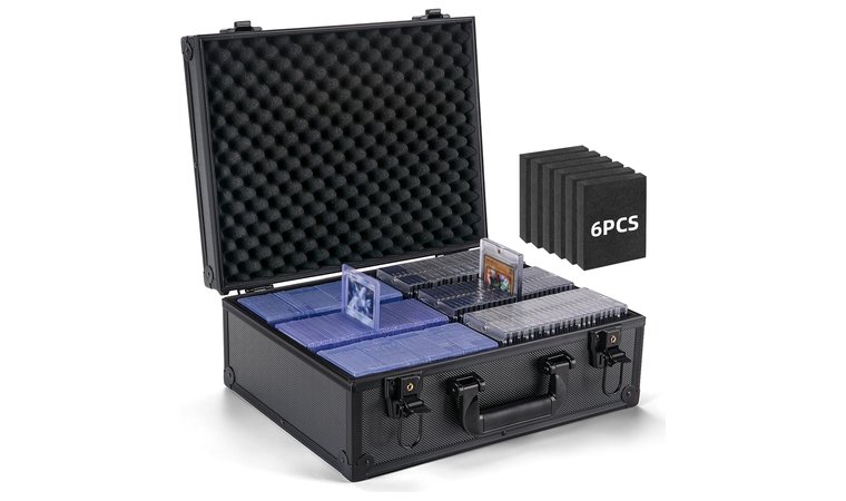 Eugsph Storage Box with Sturdy Secure Large Capacity Hard Case - Best Storage for Toploaders & Magnetic Holders