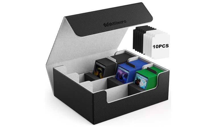 Mlikero Card Deck Case for 1800+ Trading Cards - Best Leather Magnetic Commander Deck Case