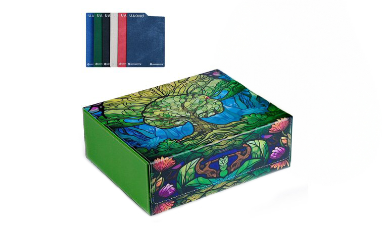 UAONO MTG Storage Box Holds 1800+ with 6 Dividers - Best Themed Leather Deck Box with Magnetic Closure