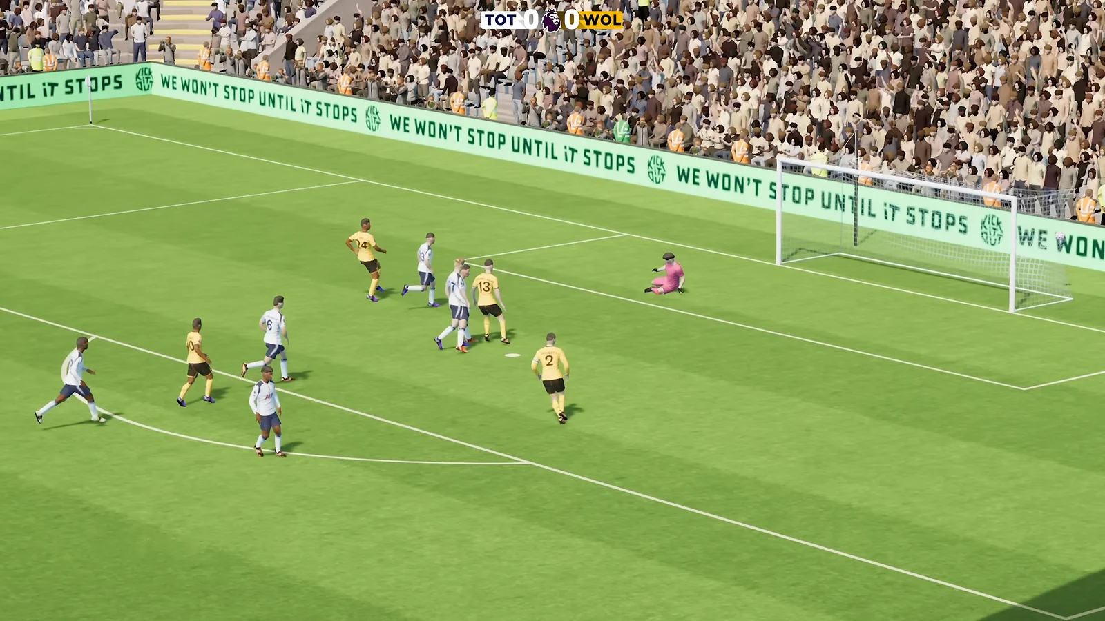 Player hitting a goal