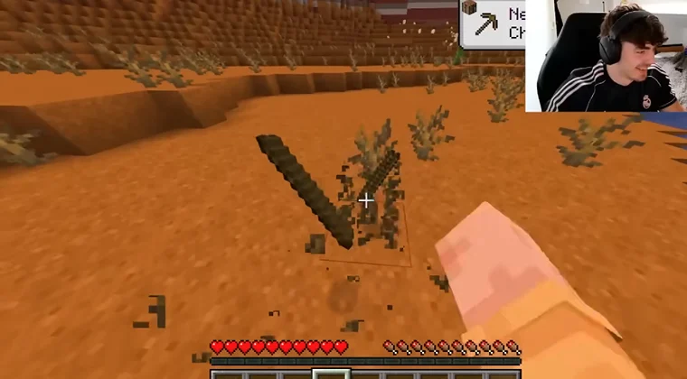 Streamer playing Minecraft during a live gameplay session