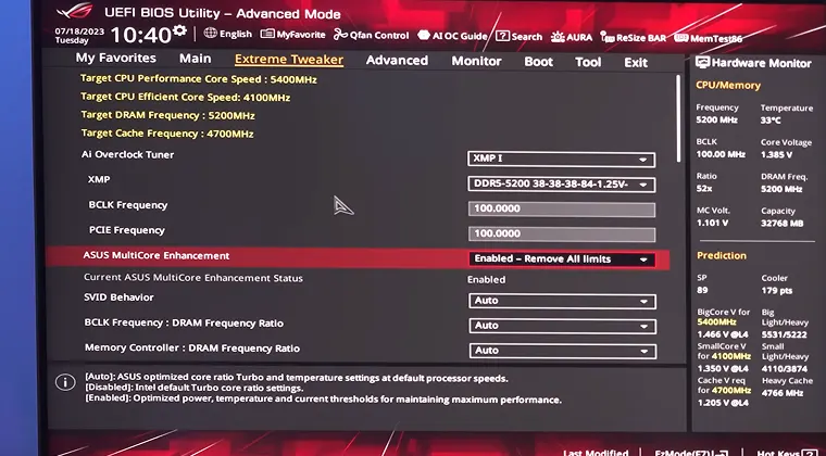 UEFI BIOS Utility screen displaying CPU temperature and system diagnostics