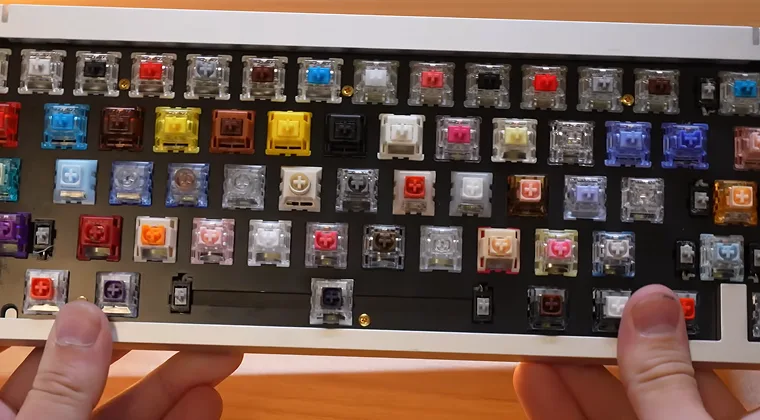 A collection of various mechanical keyboard switches