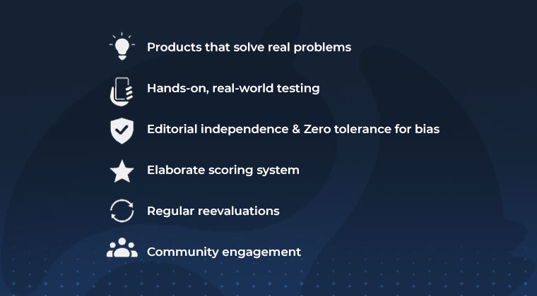 Infographic icons regarding product evaluation
