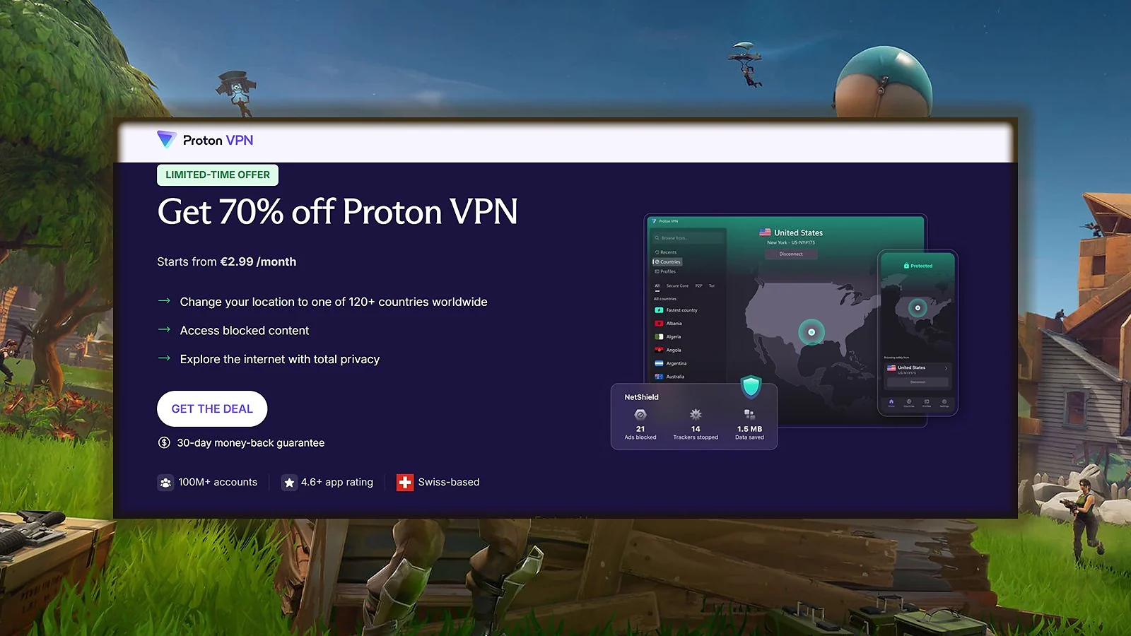 Proton VPN - Best Privacy VPN for Fortnite
