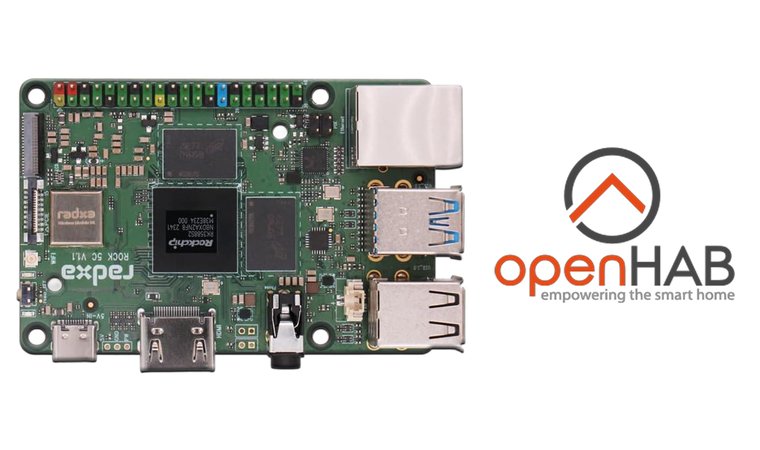 Single Board Computer and OpenHAB logo on a white background.