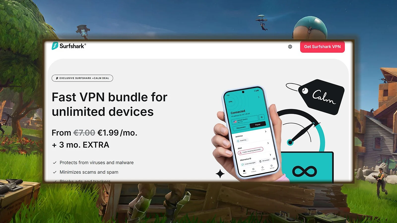 Surfs - Best Value VPN for Fortnite