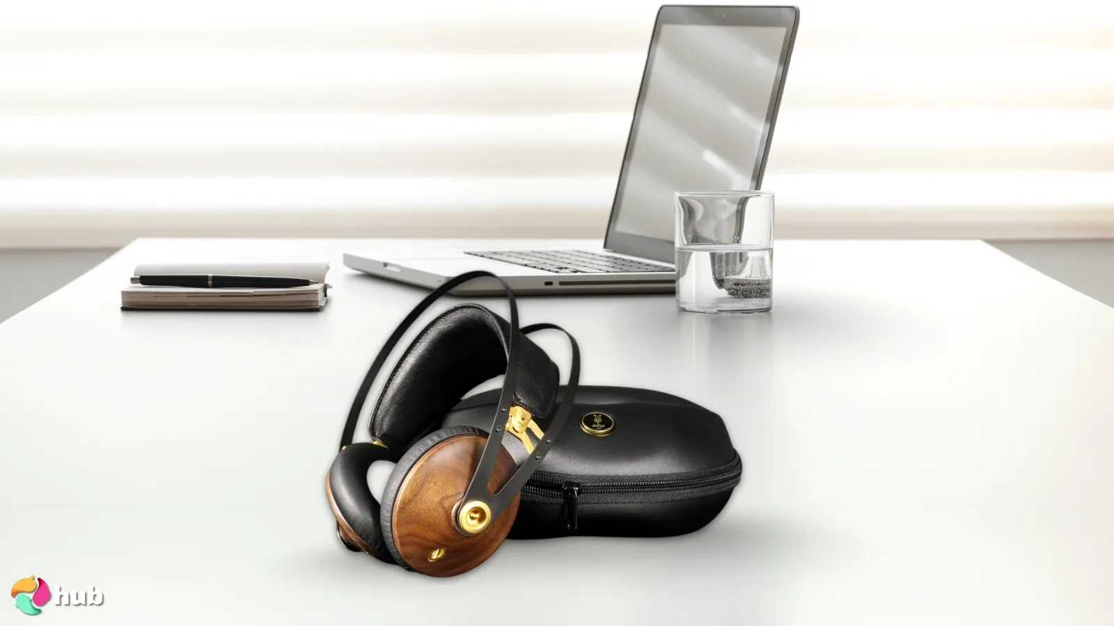 Meze 99 Classics Headphones on a white office desk with simple styling for a review