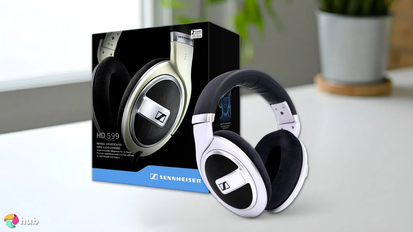 Sennheiser HD 599 SE Headphones on a white office desk in close-up for a review