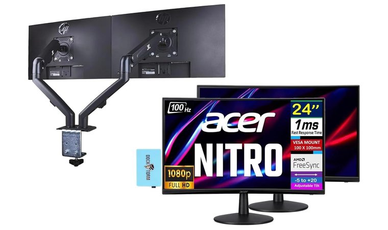 Acer Nitro ED240Q - Best Curved Dual Monitor Gaming Setup