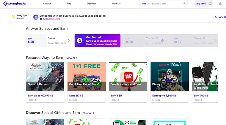 swagbucks website