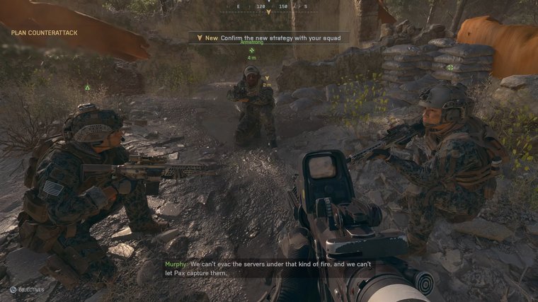 Battlefield 6 gathering with other characters.