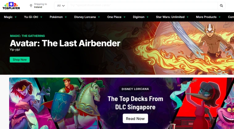 Screenshot of the TCGplayer website