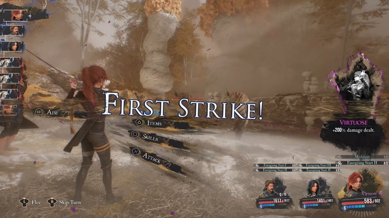 Clair Obscur: Expedition 33 Maelle doing first strike on an enemy.
