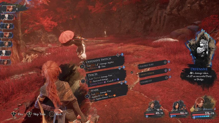 Clair Obscur: Expedition 33 Maelle against an enemy in Crimson Forest.