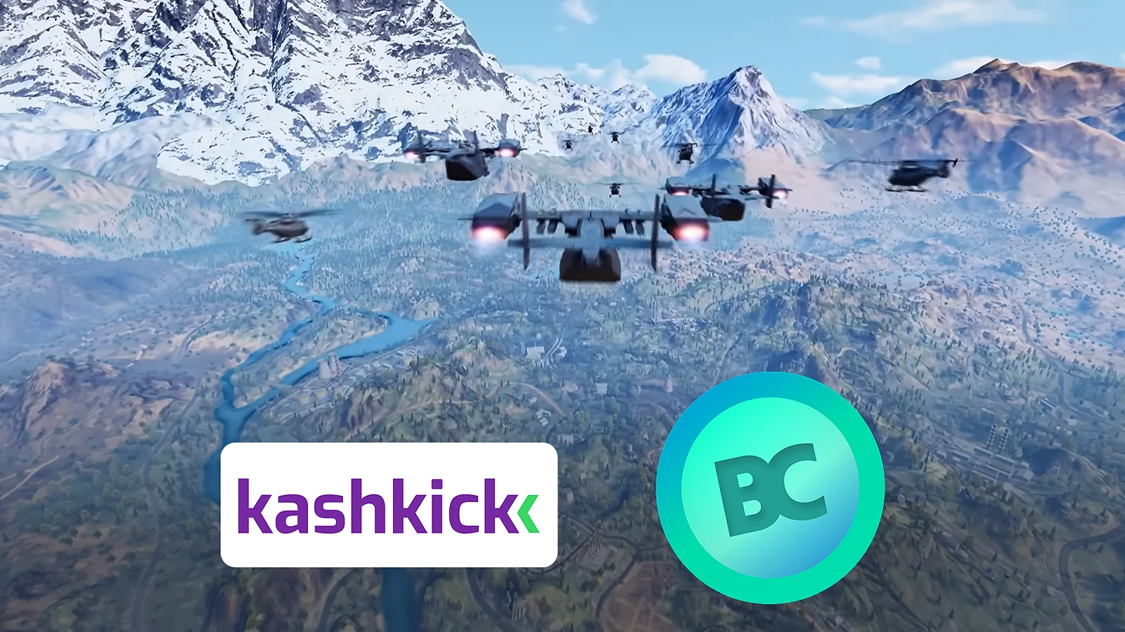 In-game CoD Mobile screenshot with Kashkick and Bigcash logos