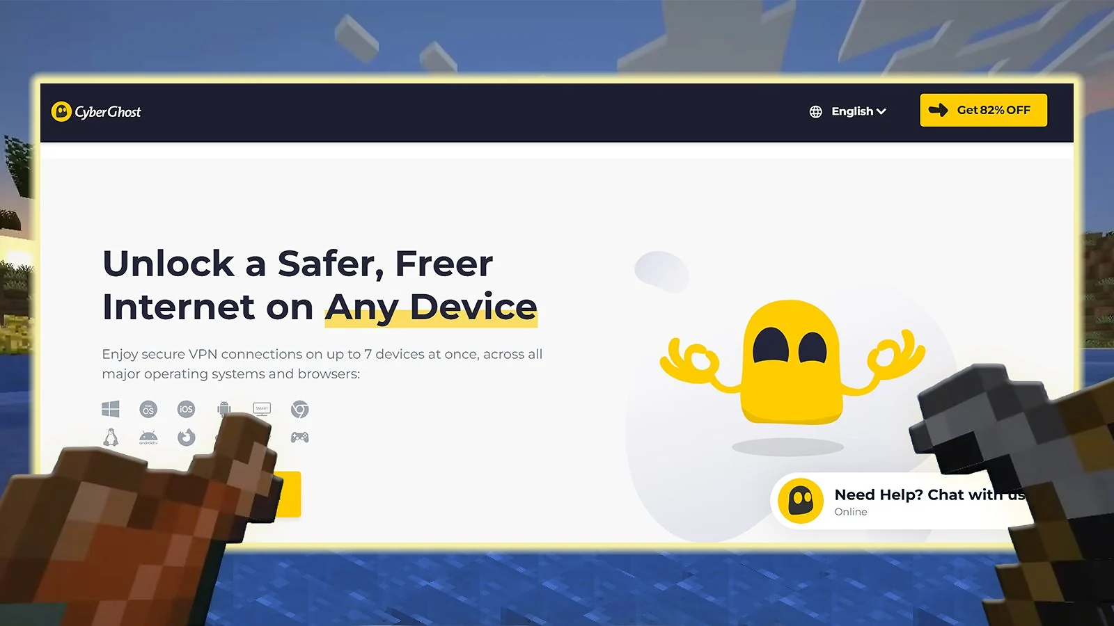 CyberGhost - Best Minecraft VPN With Gaming-Optimized Servers