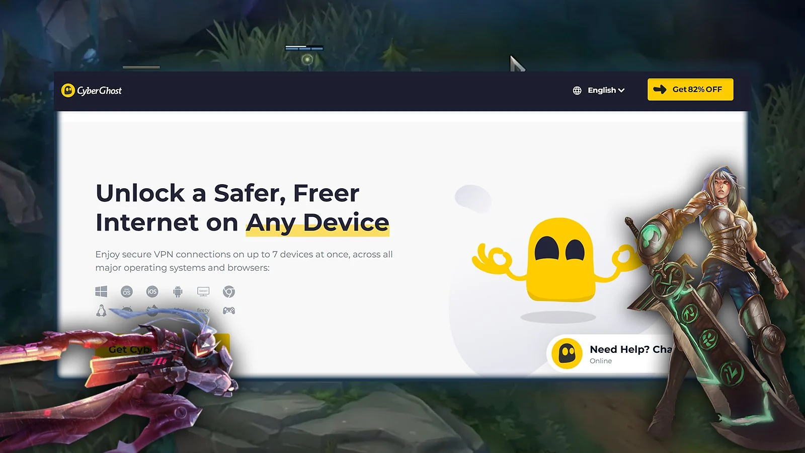 CyberGhost VPN - Best Budget Option for League of Legends