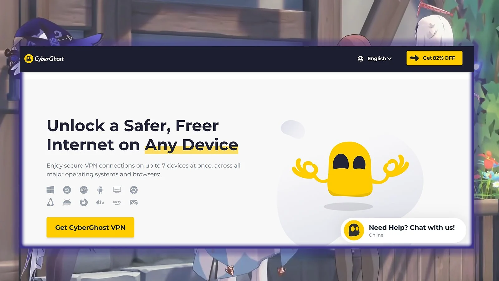 CyberGhost VPN - Best Easy-to-Use VPN for Genshin Impact