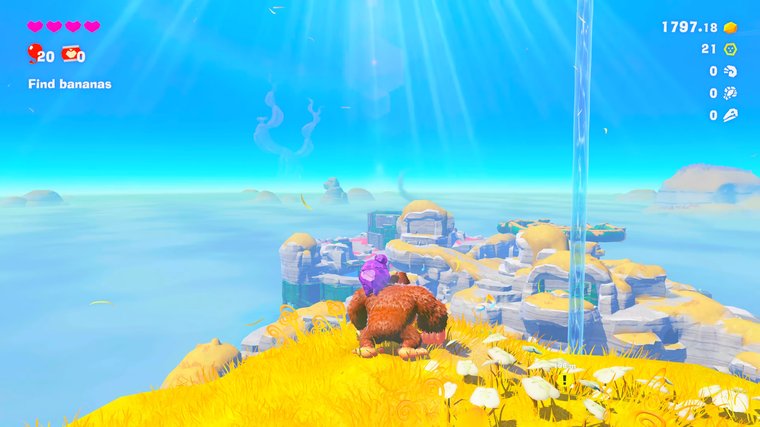 Donkey Kong Bananza - looking at a sunny view.