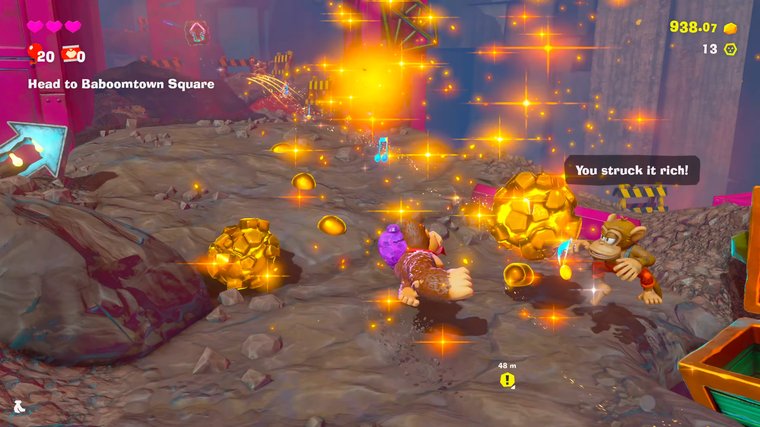 Donkey Kong Bananza - getting some coin.