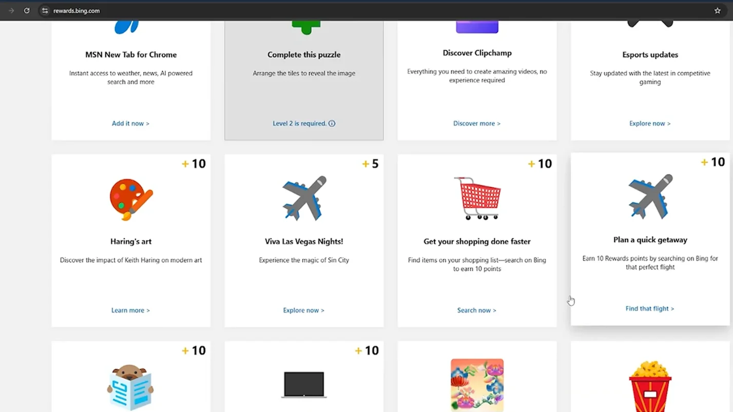 Microsoft rewards website