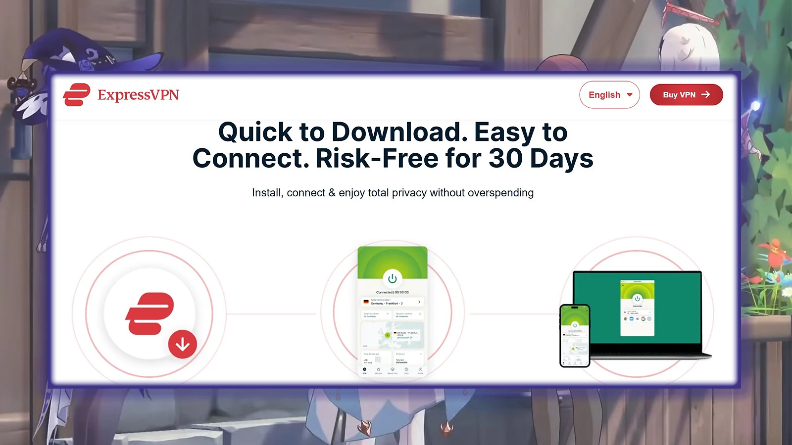 ExpressVPN - Most Reliable VPN for Genshin Impact