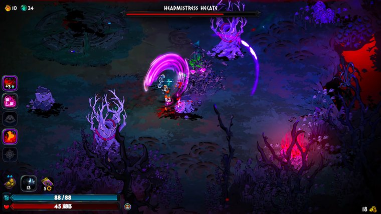 Hades II main character fighting against Headmistress Hecate boss.