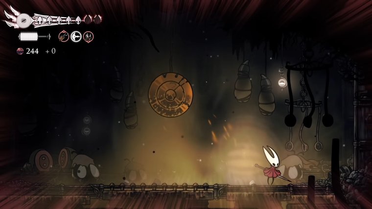 Hollow Knight: Silksong standing on the ground.