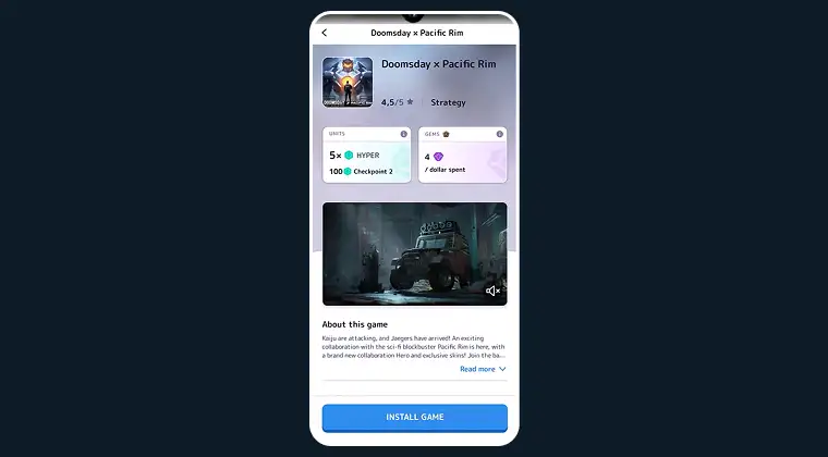 Mistplay app showing a game with reward conditions