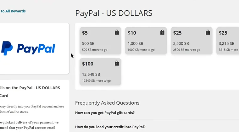 Swagbucks conversion page explaining how many Swagbucks equal one US dollar