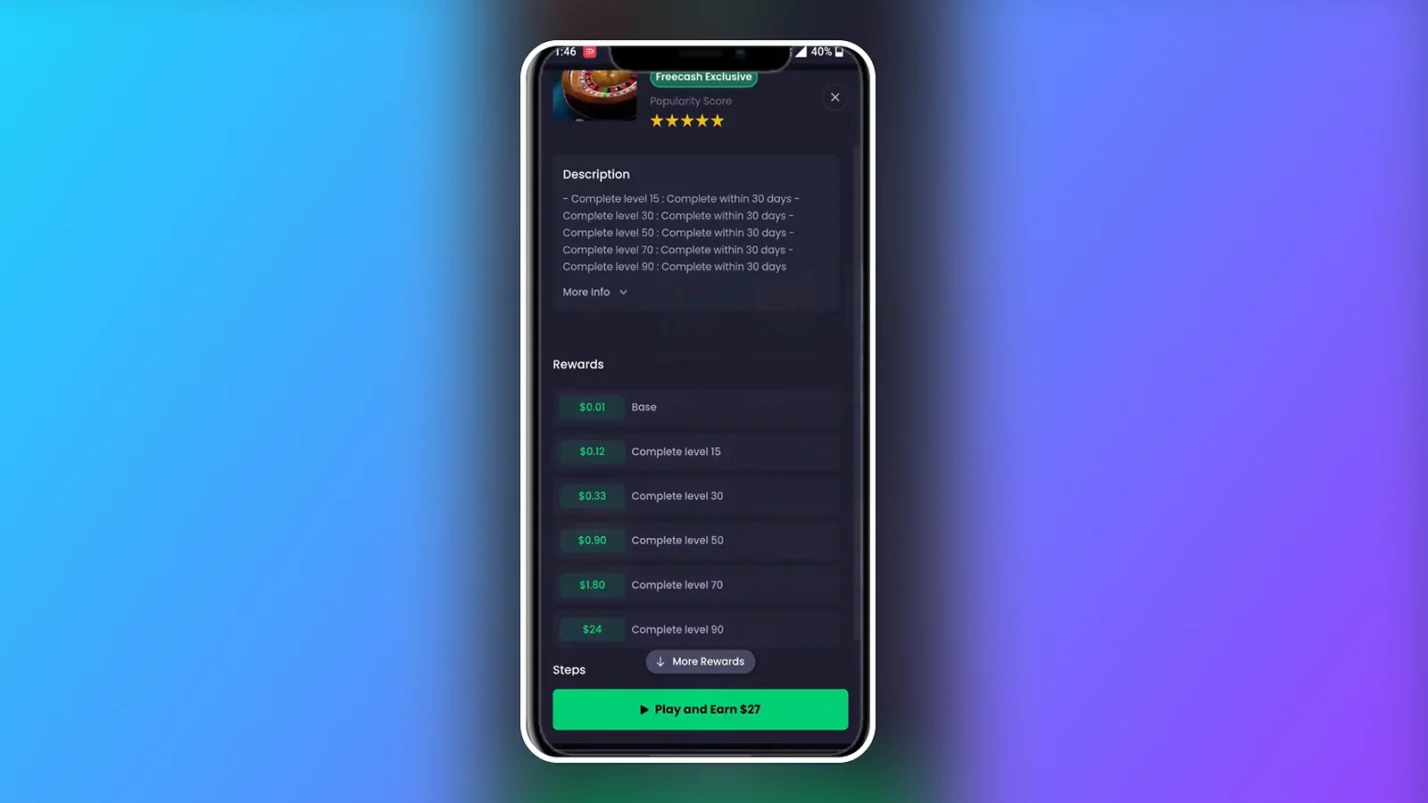Freecash app - rewards