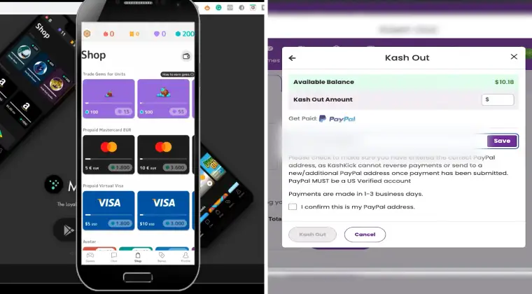 Two websites displaying available payment methods.
