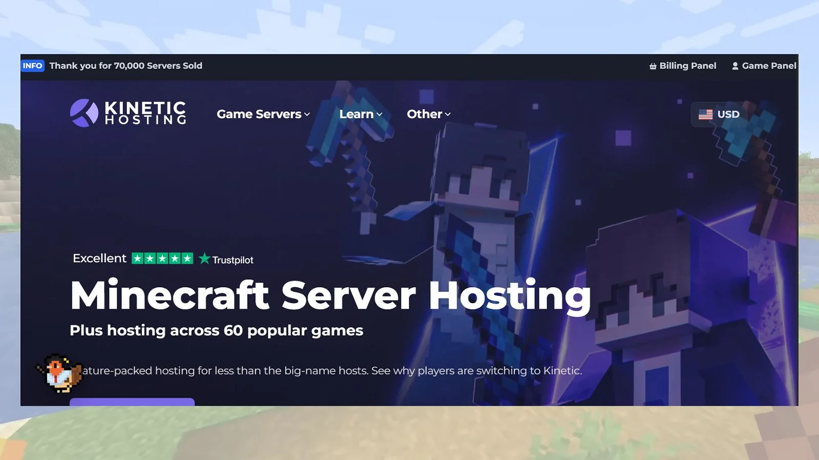 Kinetic Hosting - Best Overall Minecraft Server Hosting