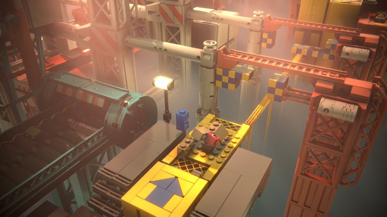 LEGO Voyagers - climbing on some machinery.