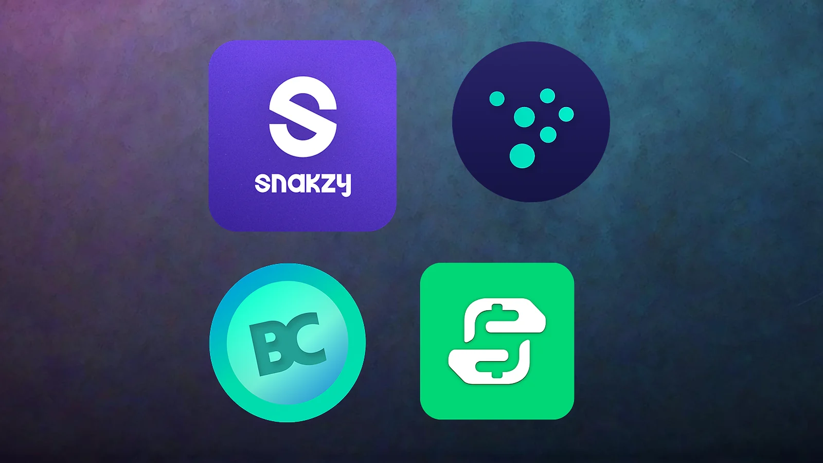 Snakzy, Bigcash, Mistplay and Freecash logos