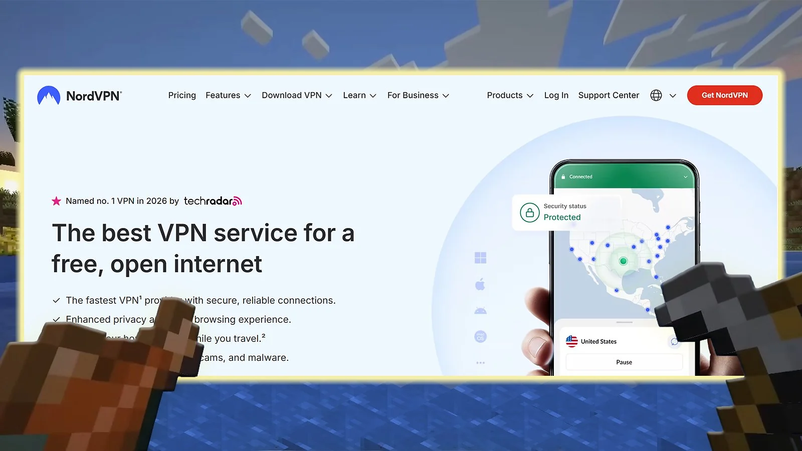 NordVPN - Overall Best VPN for Minecraft