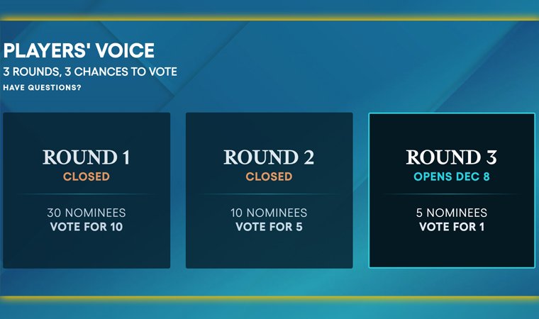 Players' voice round 1, 2 and 3.