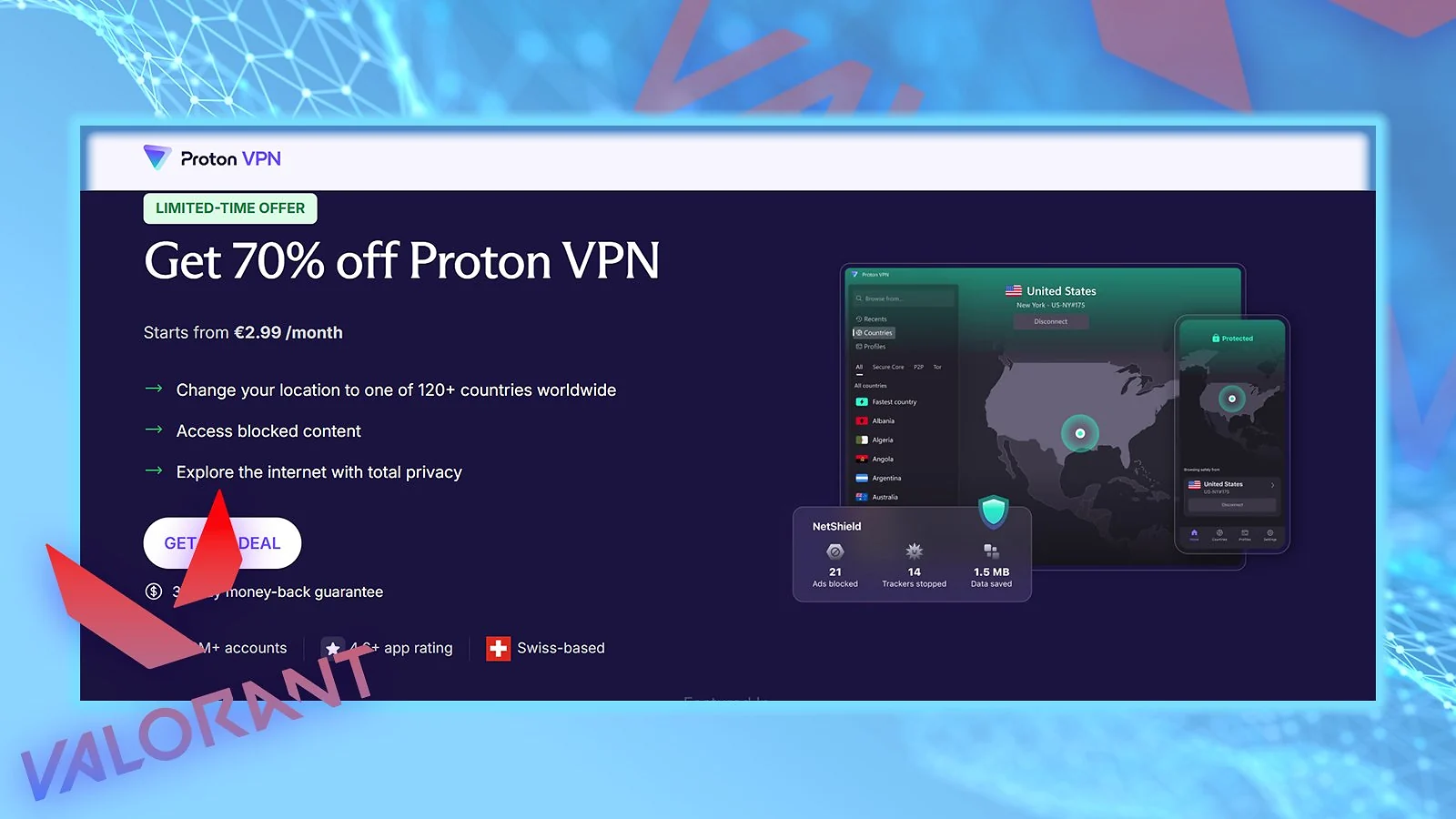 Proton VPN - Best for Privacy and DDoS Protection