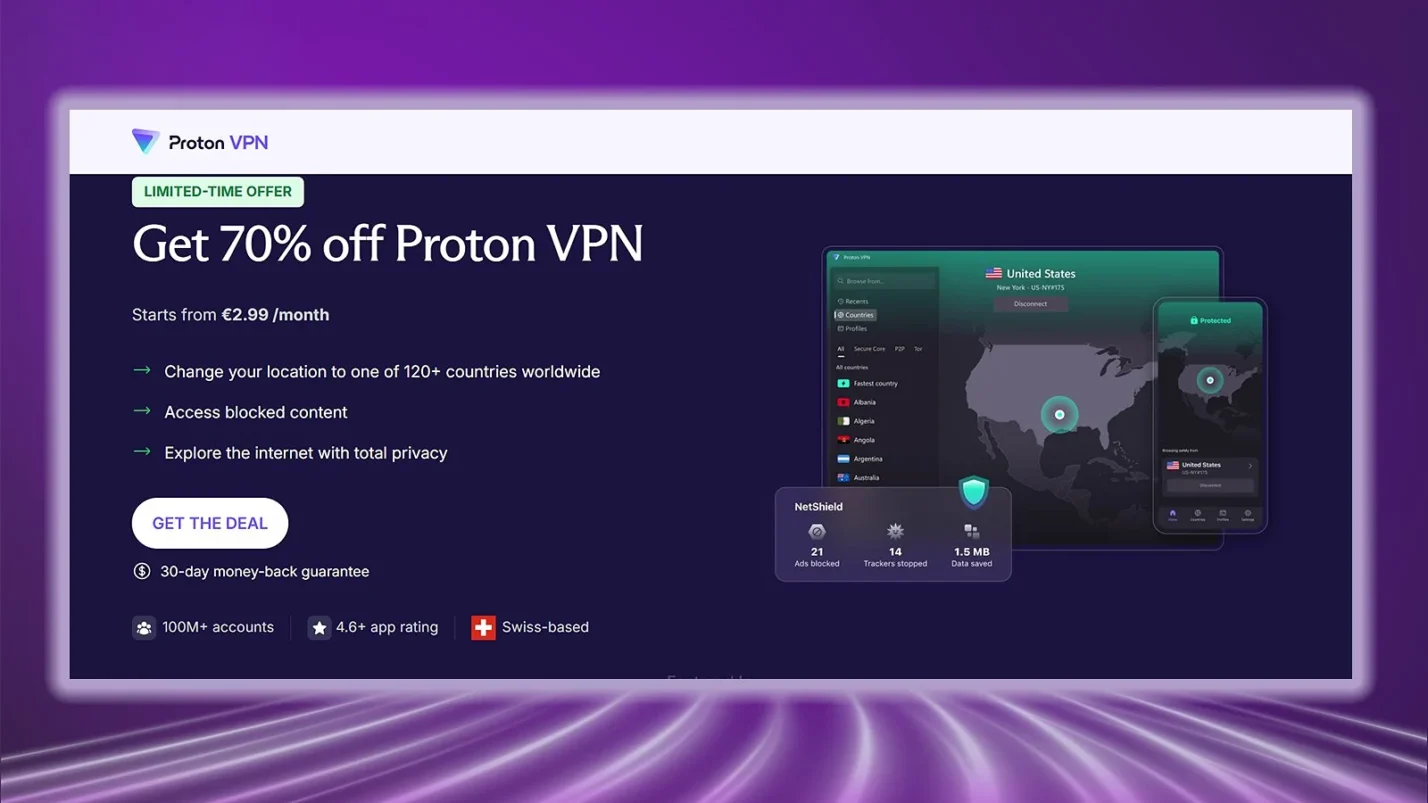 Proton VPN - Best No-Lag VPN for Privacy-Focused Gamers